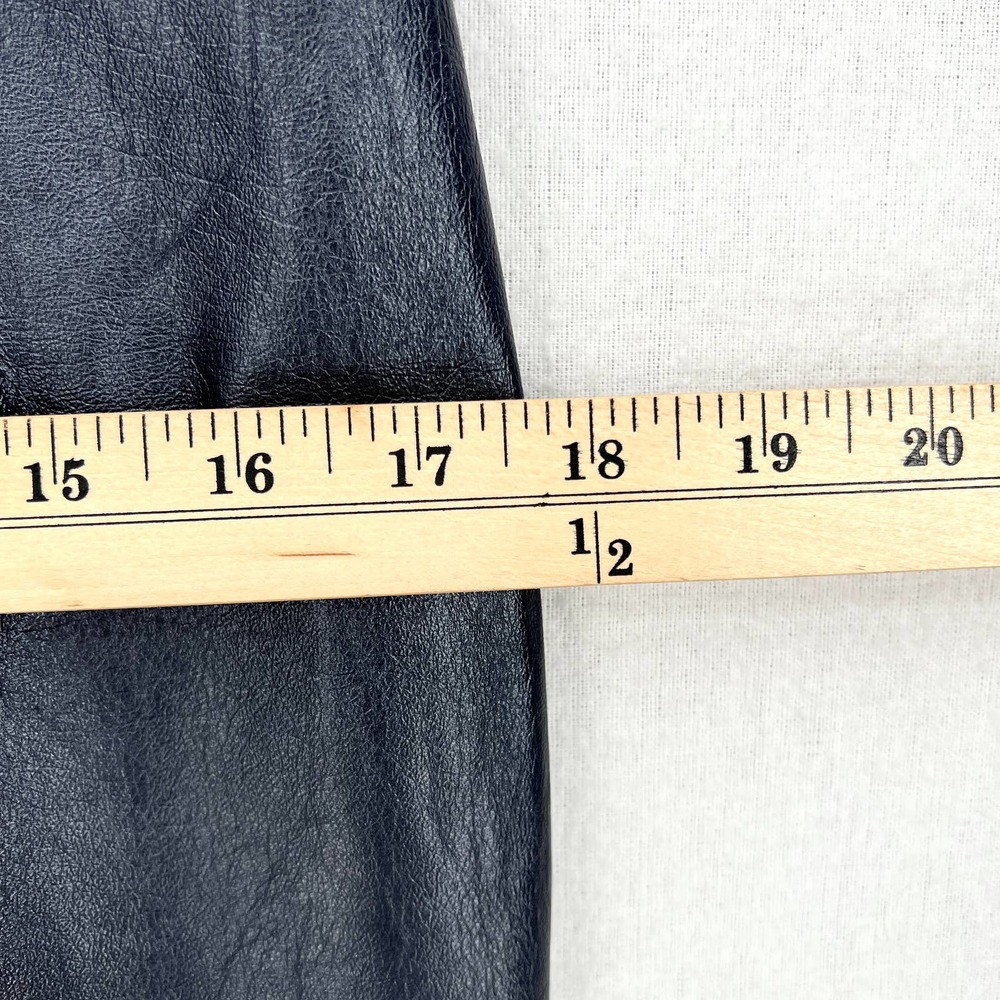 VINTAGE UNGARO PARALLELE PARIS Leather Skirt Womens Small XS Blue Metallic - Picture 12 of 13